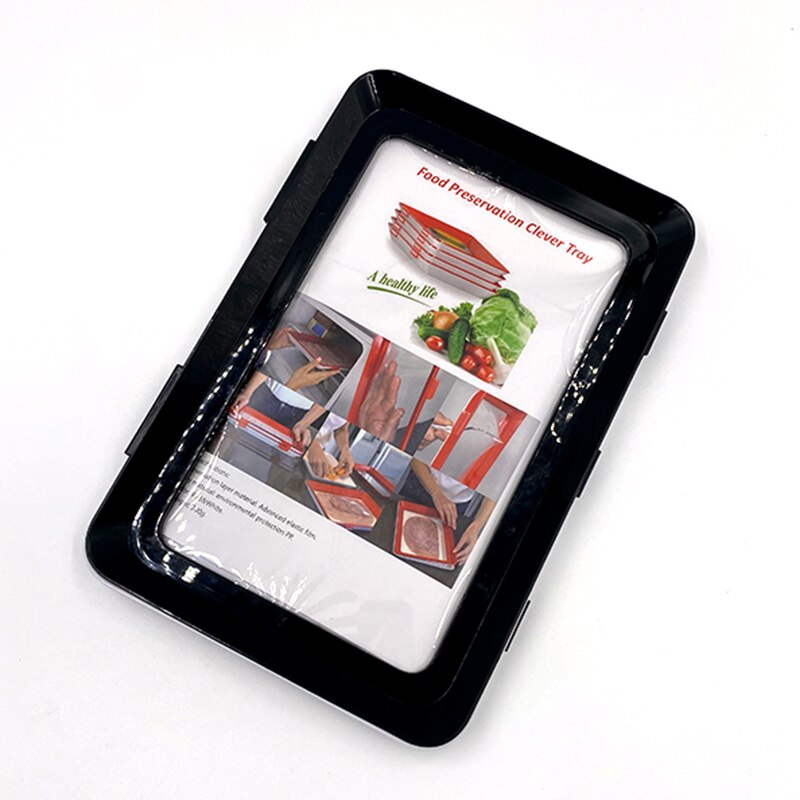 Plateau de conservation des aliments au frais, organiseur d'espacement pour la conservation des aliments au réfrigérateur: Black