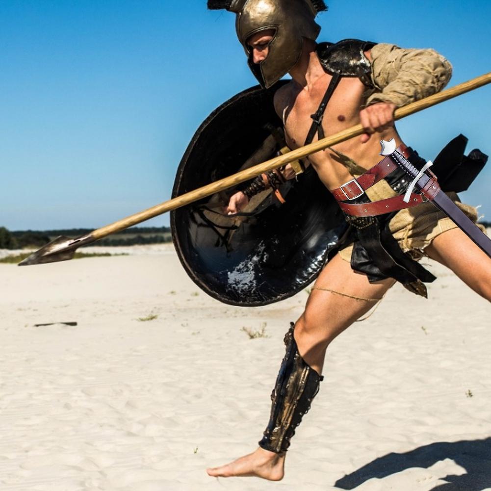 Medieval Renaissance Sword Holder PU Belt Waist Sheath Adult Men Larp Warrior Pirate Viking Knight Cosplay Leather Buckle Strap