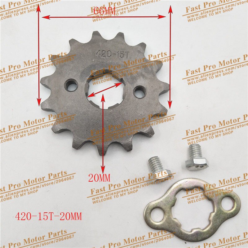 Front Engine 420# 17mm 20mm 10T 11T 12T 13T 14T 15T 16T 17T 18T 19T Teeth Chain Sprocket With Retainer Plate Locker: 420-15T-20MM
