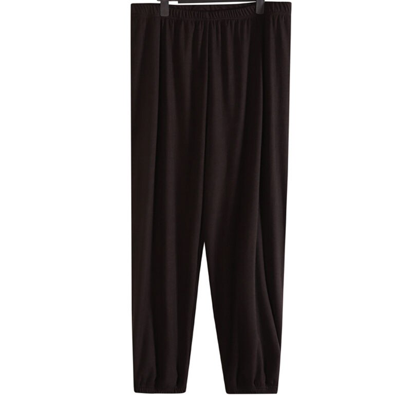 Jesień wiosna męskie spodnie 7XL talia 145cm 5xl 6xl luźna bielizna nocna spodnie od piżamy: czarny / 7XL