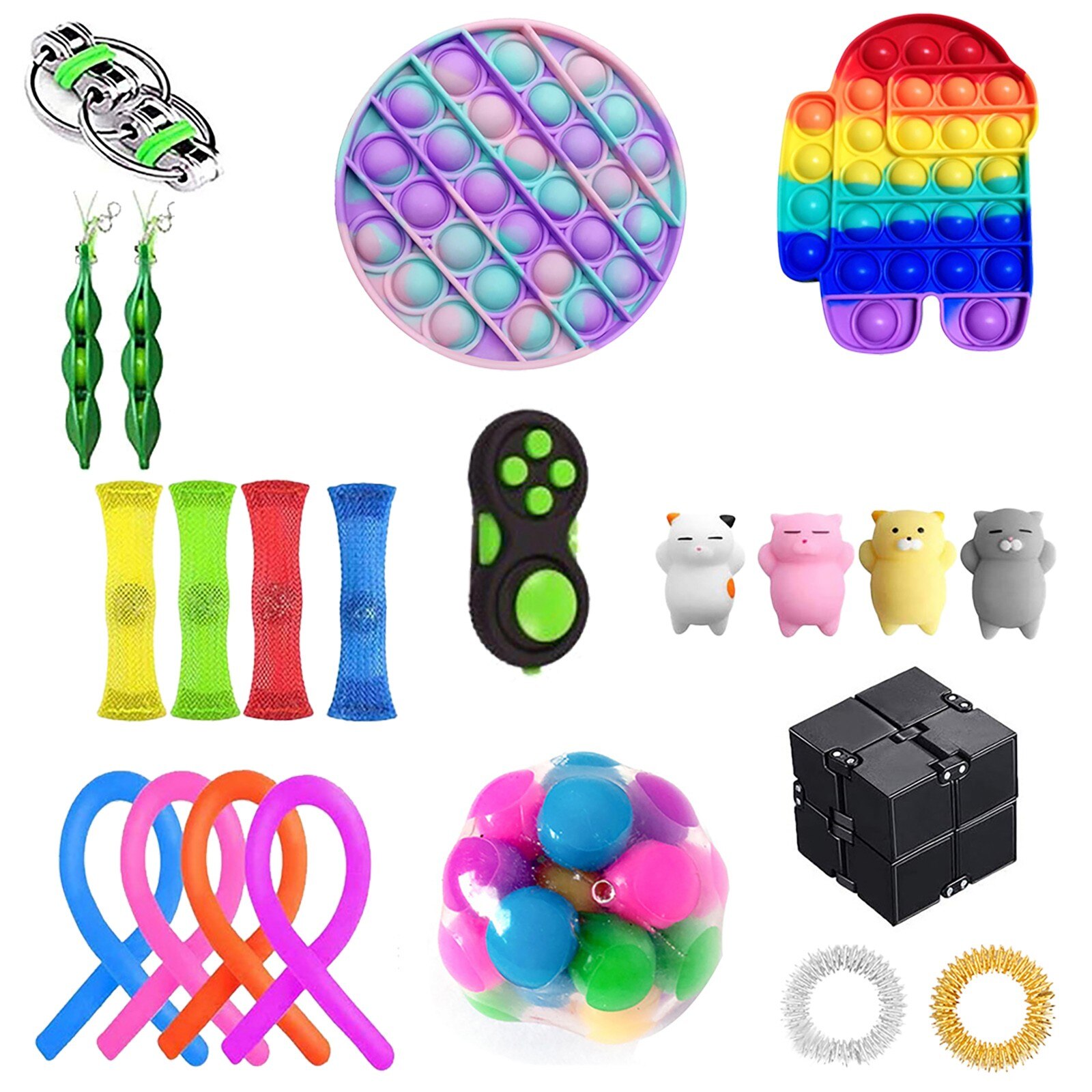 1 set Fidget juguete barato sensorial Fidget Pack de juguetes para los niños o los adultos juguete de descompresión fidjets pack de juguetes антистресс
