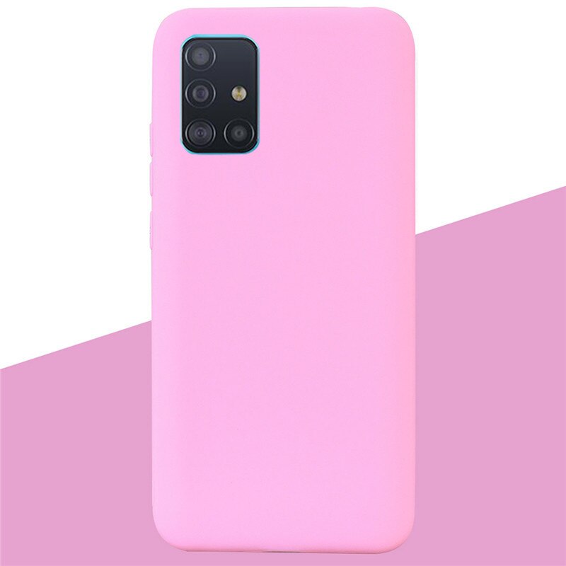 Silikon Fall Für Samsung Galaxy A71 Fall Candy Farbe Zurück Abdeckung Weiche TPU Fall Für Samsung Galaxy A 71 A715F stoßstange Coque Fundas: 4 Dark Pink