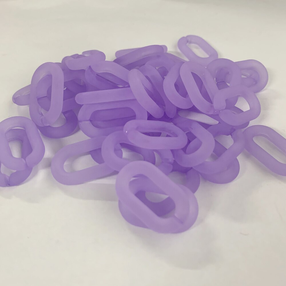 50pcs/bag Frosted DIY Detachable Replacement Shoulder Strap Bag Acrylic Resin Handbag Chain Strap Bands Bag Accessories 27*17mm: frosted purple