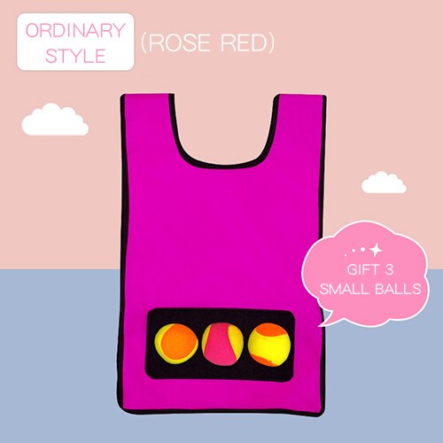 Ruizhi Children Throwing Game Vest Kindergarten Sticky Ball Vest Parent-Child Interaction Outdoor Game Sense Training RZ1003: 3 balls rose red