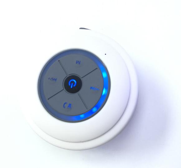 Q9 Portable Subwoofer Shower Bluetooth Speaker Hands Free TF Card Waterproof Music Speakers For Car Handsfree Call Suction Mic: White