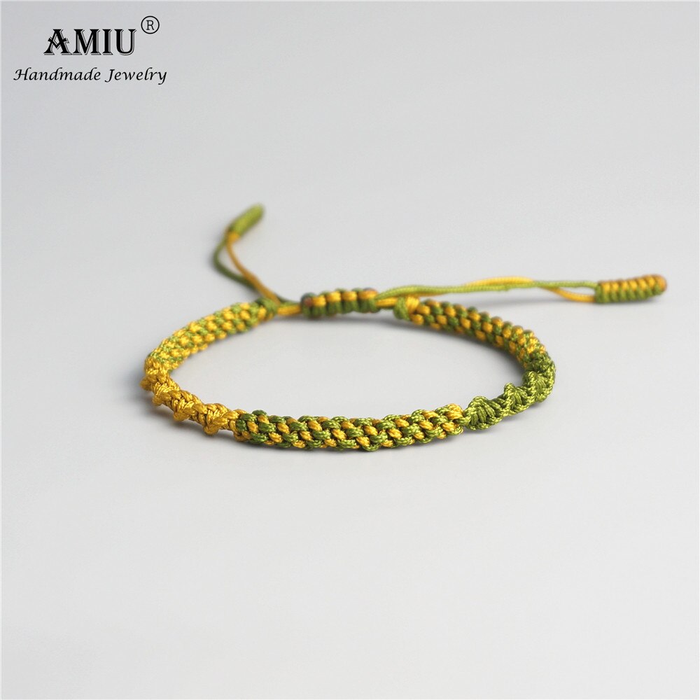 Amiu tibetansk buddhistisk lycka charm tibetanska armband & armband för kvinnor män handgjorda knutar deongare rep önskar armband: 3