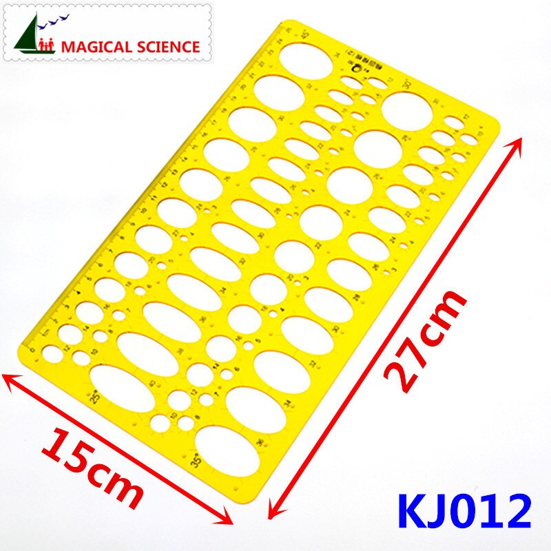 Transparent plastic Ellipse drawing template Oval drawing board 25cm students rulers KJ012