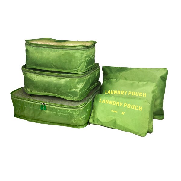 Researrangör förvaringsväska för kläder prydlig arrangör garderob resväska påse researrangör väska packning kubväska: Grön