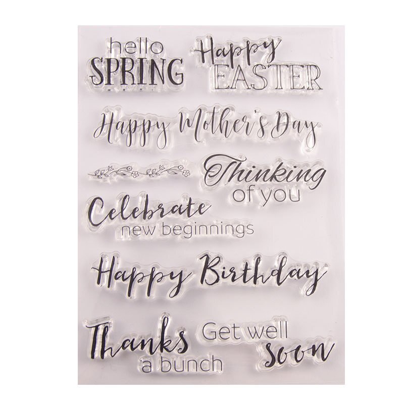 Cursive blessing phrases Silicone Clear Stamp for Scrapbooking Album DIY Craft Background Decoration Rubber Stamp: 1
