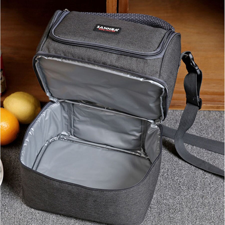 Bolsas refrigeradoras de 7L para hombre y mujer, bolso de mano grande con aislamiento térmico para almacenamiento de alimentos, Picnic, viaje, hielo, 600D