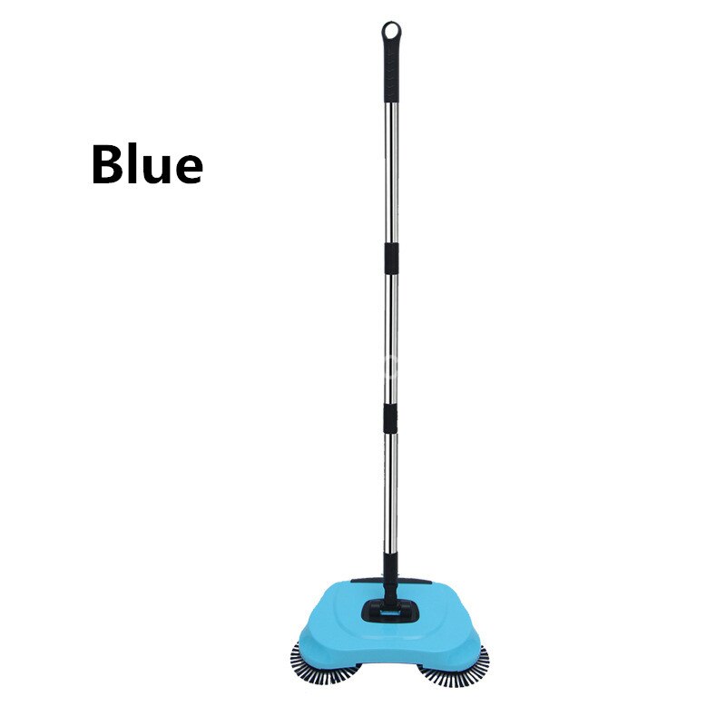 Household Sweeper Machine Cleaning Tools Magic Broom Stainless Steel Hand Push Dustpan Handle Household Cleaning Accessories: Blue