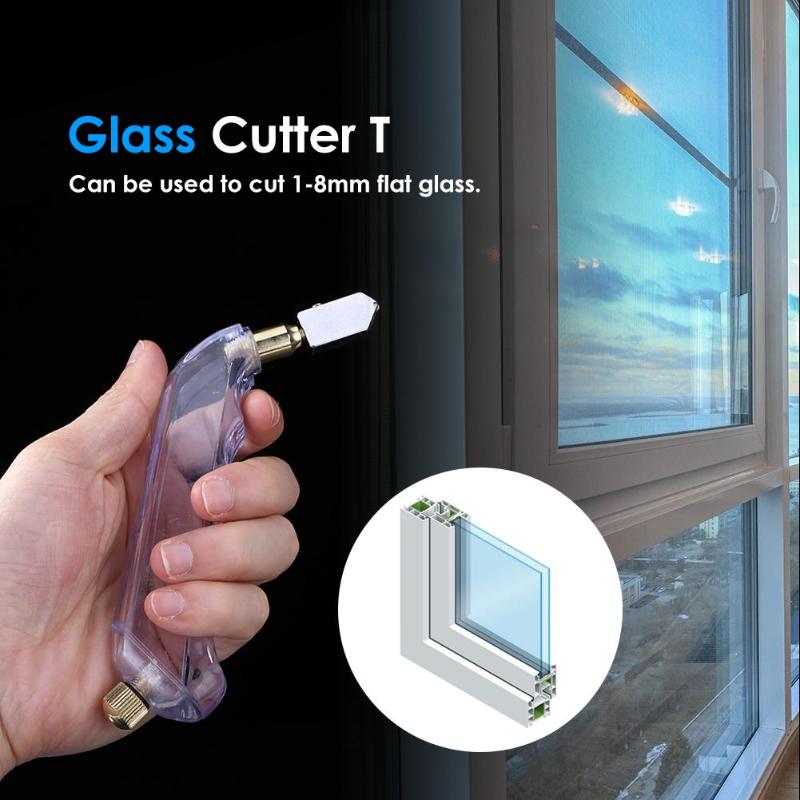 1pc 168mm Diamond Glass Cutter 3-12mm Portable Wheel Blade DIY Tile Mirror Craft Cutting Hand Tools