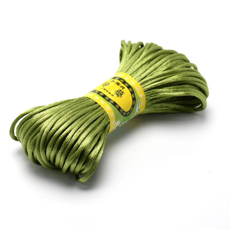 Cordon tressé en Satin de soie pour macramé, 20m, 2.5mm, pour fabrication de bijoux, Bracelet à perles, cordon chinois