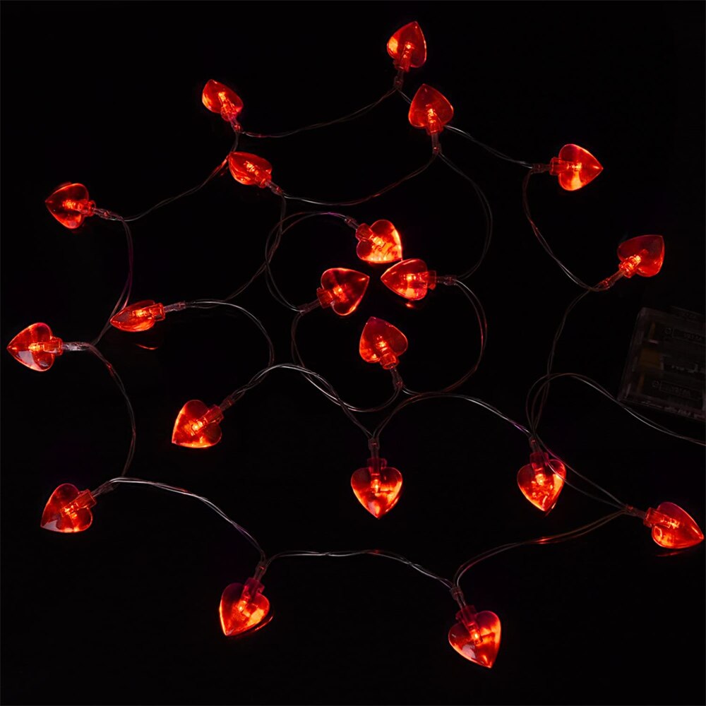 Battery Operated Heart Love Valentine Lights 10/20/30/40leds Heart Shaped String Lights for Wedding Party Birthday Home Decor
