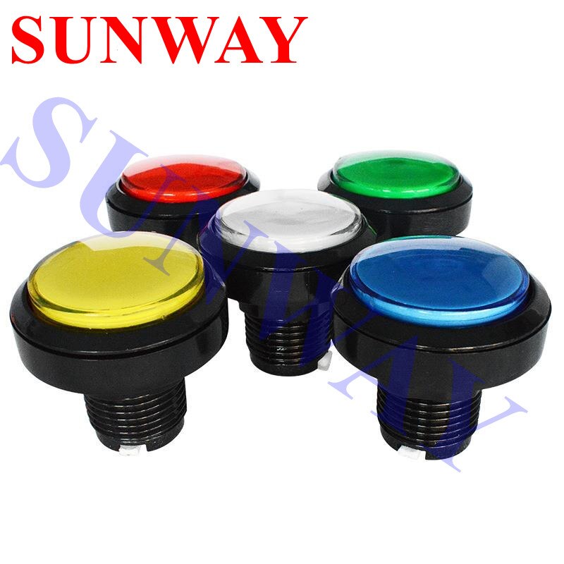 5 pcs/lot 45mm Round Illuminated LED push button with micro switch 12V Arcade Video Game Round illuminated Push Button Switch