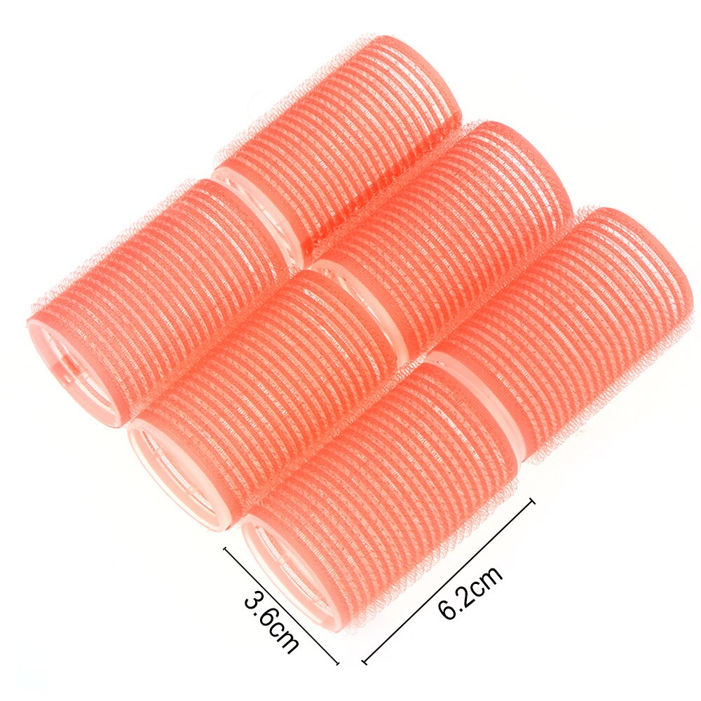 Flequillo de de 6 uds., rulos de peluquería con autoagarre de tamaño completo, rulos de pelo para salón , herramientas de estilismo de cabello de Color aleatorio: 3.6cm by 6.2cm