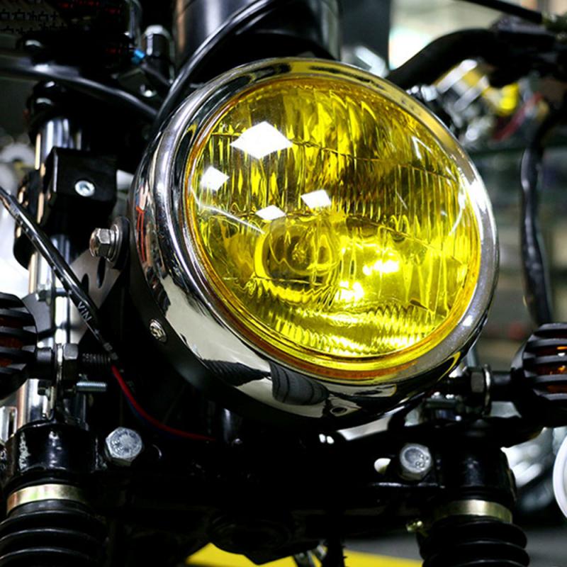 12V Motorrad Scheinwerfer retro Jahrgang Runde Scheinwerfer Lampen Für Yamaha Suzuki Honda CG125 Motorrad Zubehör