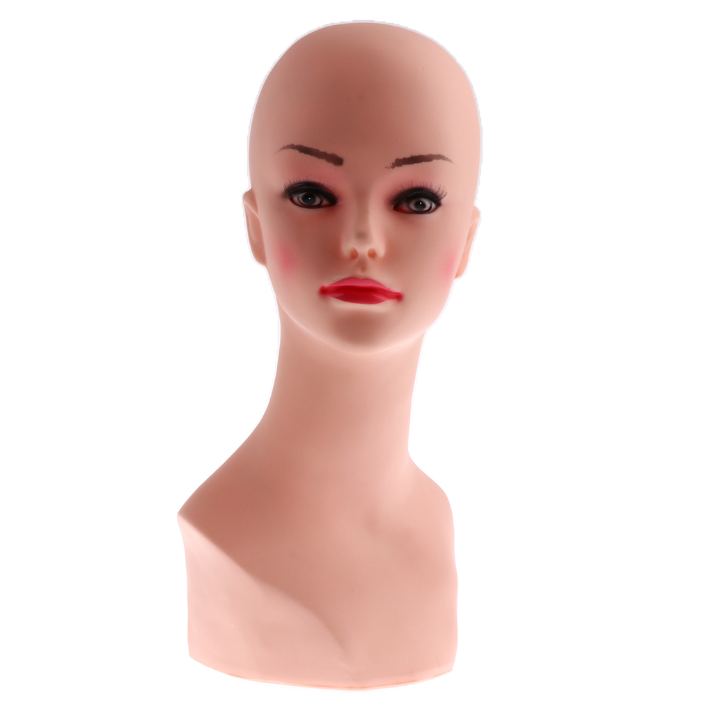 15'' Free Standing Stable Female Plastic Mannequin Manikin Head Model Wigs Hair Glasses Necklace Scalf Headset Display