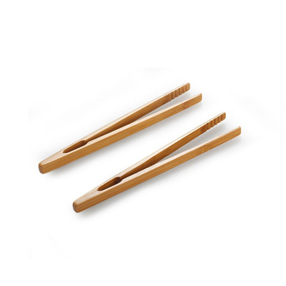 2Pcs Bamboo Toast Tong Wooden Toaster Bagel Bacon Sugar Ice Tea Tongs Bamboo Tea Clip Environmental Protection Straight Clip