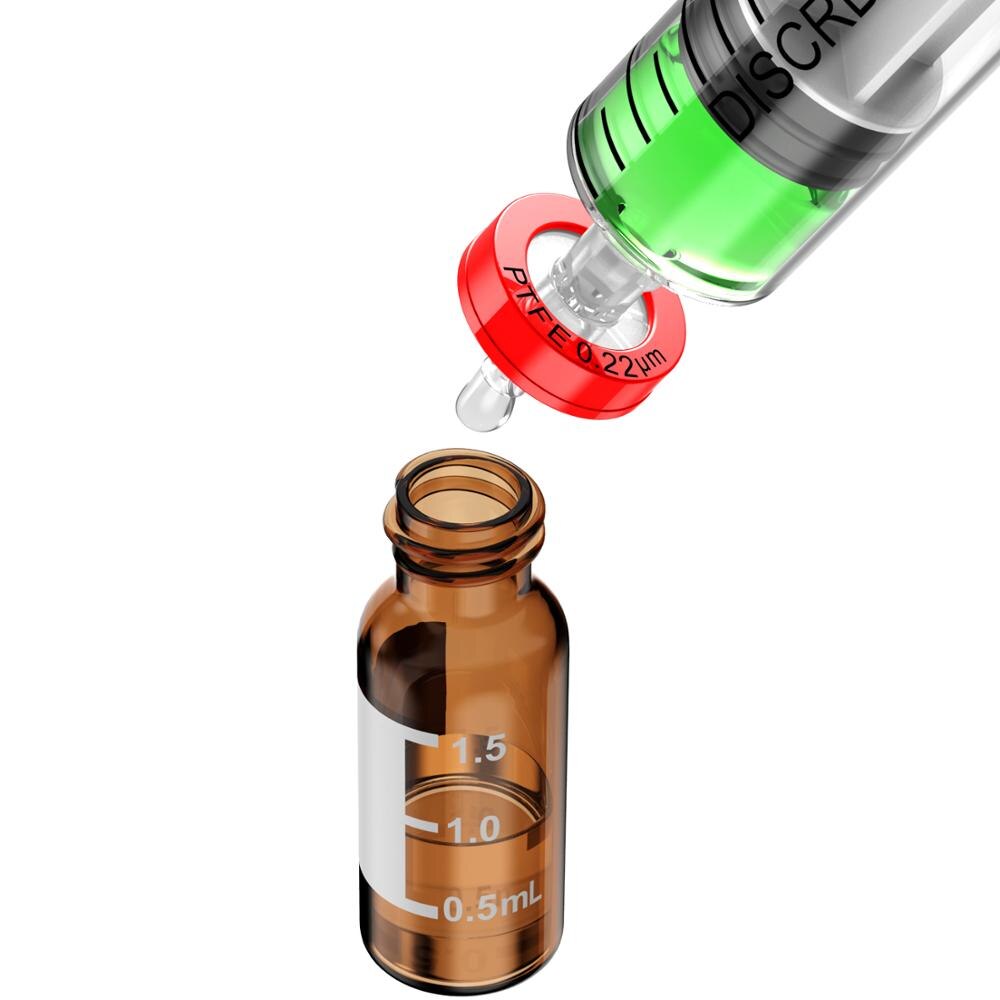 Filtros de jeringa, membrana de PTFE 0,22/0.45μm tamaño de poro, 13mm de diámetro, 50/100 Uds. Por ks-tek