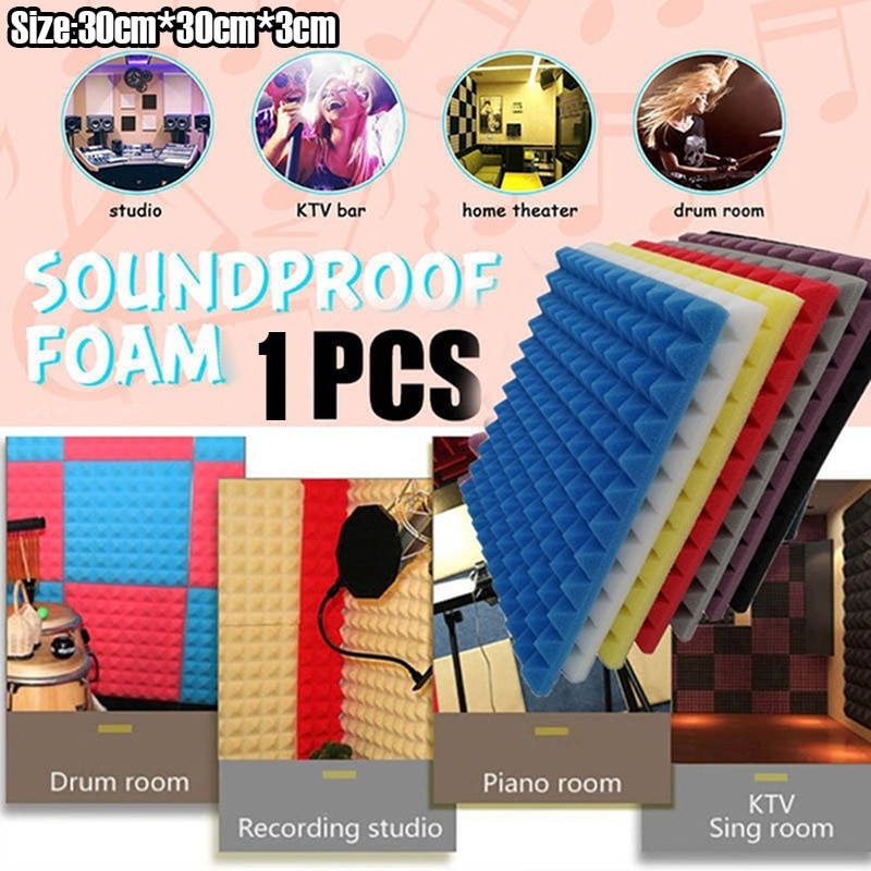 Espuma acústica à prova d'água, painéis de espuma acústica com som, amortecedor de ruído, equipamento de música, acessórios para estúdio, 1 peça