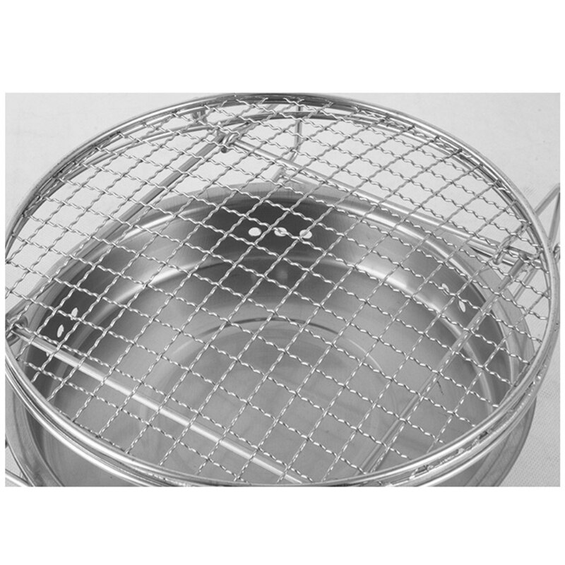 Mini Outdoor Stainless Steel Round Barbecue Rack Portable Folding Campfire BBQ Charcoal Grill Combo for Patio &amp