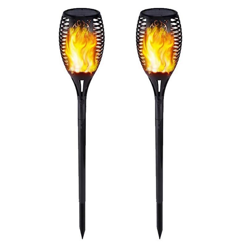 Solar Torch Lights With Flickering Flames IP65 Waterproof Outdoor Dancing Flame Torches For Garden Patio Fence Pathways