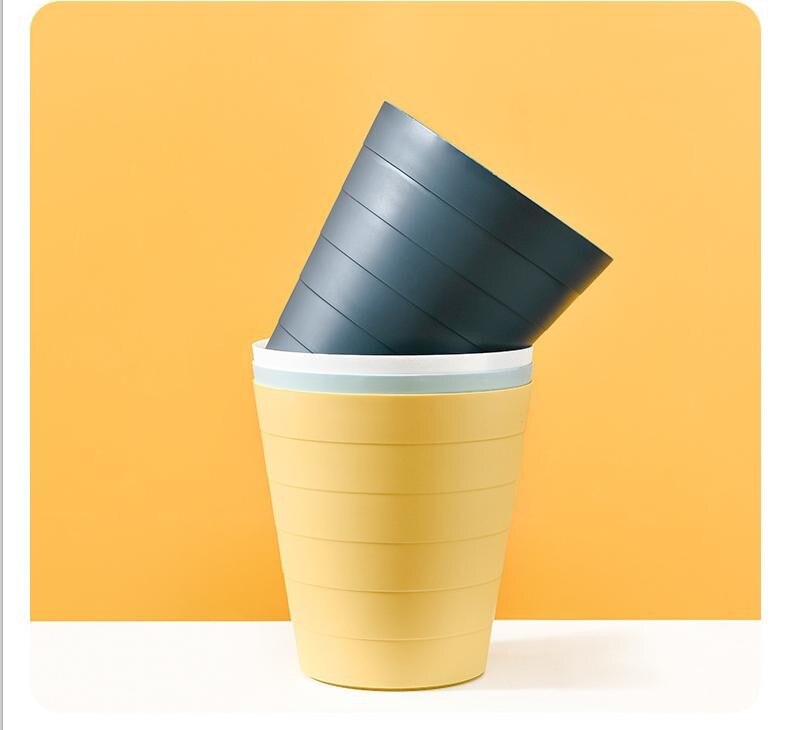 Papelera pequeña de 6L para escritorio, Cubo de basura de plástico para mesa de oficina Y hogar, cesta para artículos diversos, caja de barril Y