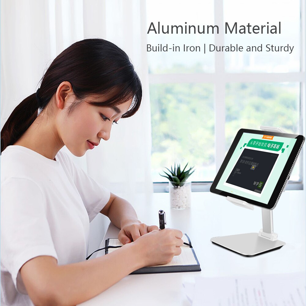 Adjustable Aluminum Desktop Tablet Phone Holder Stand Table Foldable Extend Support Desk Cell Phone Mount with Clip For iPad