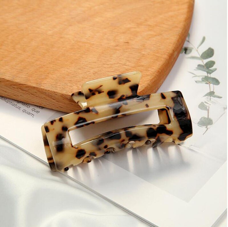 Clip de pelo decorativo Retro de leopardo accesorios para el pelo de acetato placa agarre Clip herramientas de estilo: marble