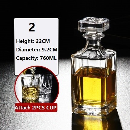 Russland Wodka Karaffe Whiskey Flasche Kristall Glas Wein Bahre Behälter Glasflasche Glas Tasse Heimat Bar Werkzeuge Dekoration: 2