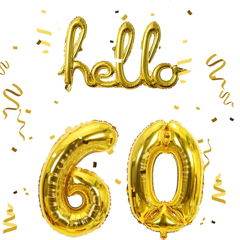 1 stk rosa guld hej 30 bogstavs tal balloner 30/40/50/60th fødselsdagsfest indretning 30 nummer link bolde oppustelige luft globos