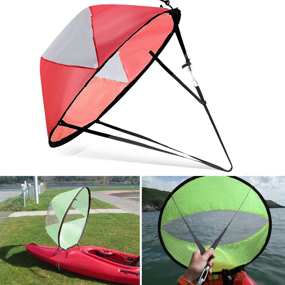 46 inch Folding Kayak Wind Paddle Sailing Popup Surfing Paddle Sail with Clear Window for Canoe Inflatable Ship Accessories