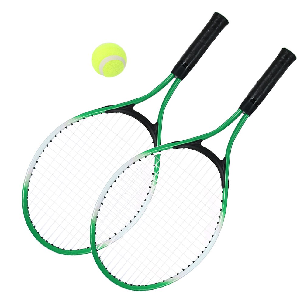 2 st barn tennisracket snöre tennisracketar med 1 tennisboll och täckväska tonårstennis träning 3 färger