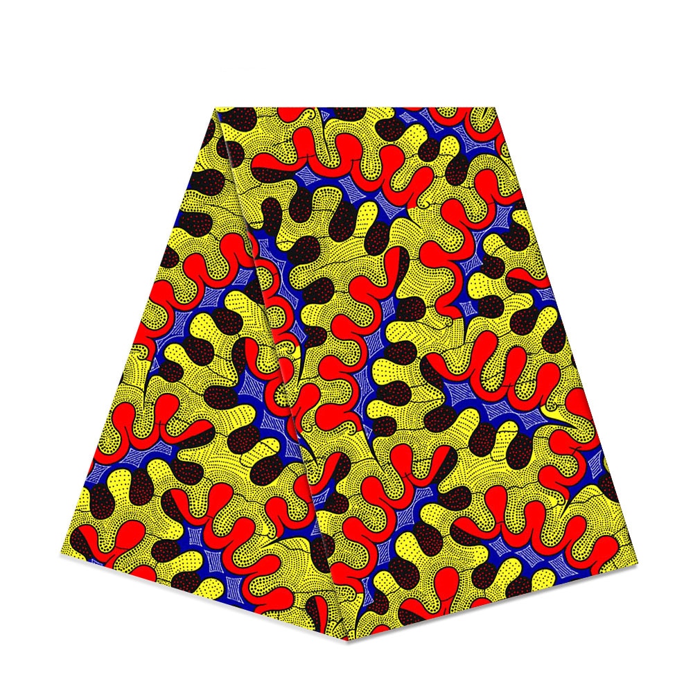 African Wax Print Fabric 100% Cotton Ankara Sewing Material For Dress Ankara Wax print Fabric 6yards AFRICA NO.1