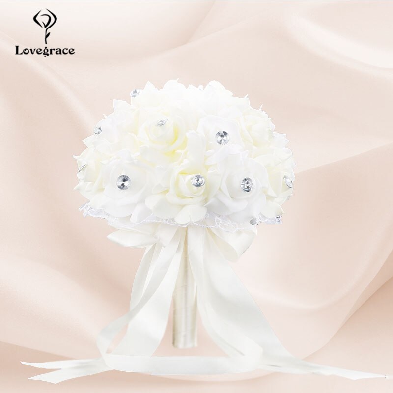 Lovegrace Hochzeit Strauß Braut Strauß Mariage die Seide Künstliche Blumen Rosen Hochzeit Strauß für Brautjungfern Hochzeit Zubehör
