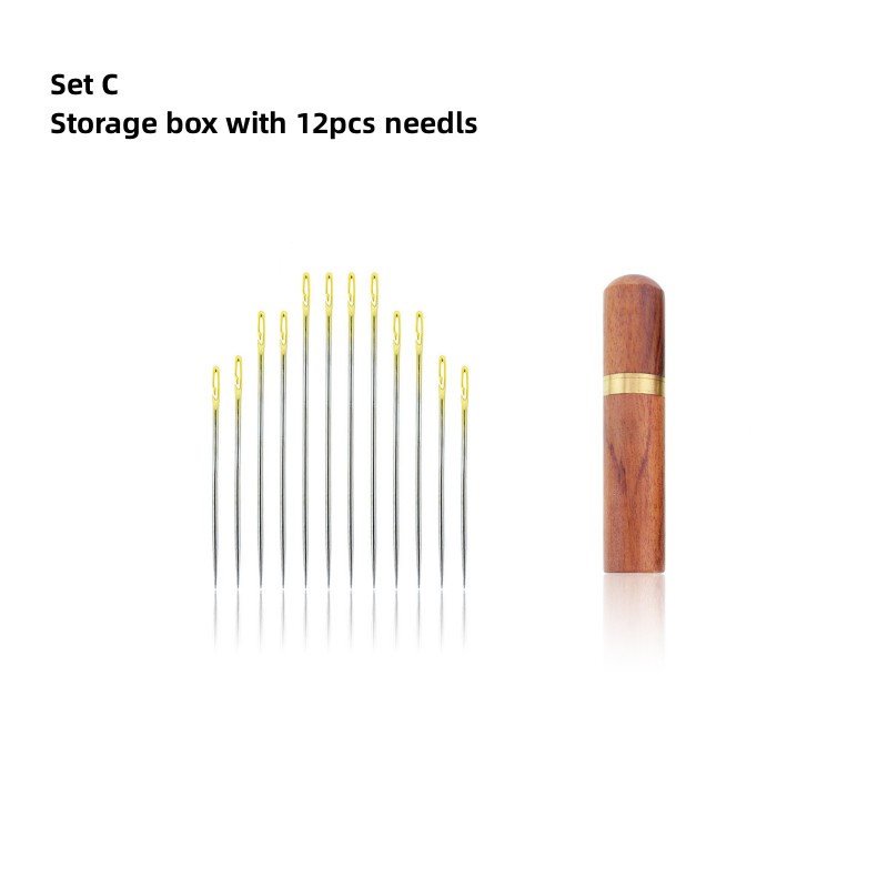 12/36 Uds agujas de coser apertura lateral de varios tamaños de acero inoxidable zurcir costura herramientas manuales para el hogar herramientas y accesorios de costura: Amarillo claro
