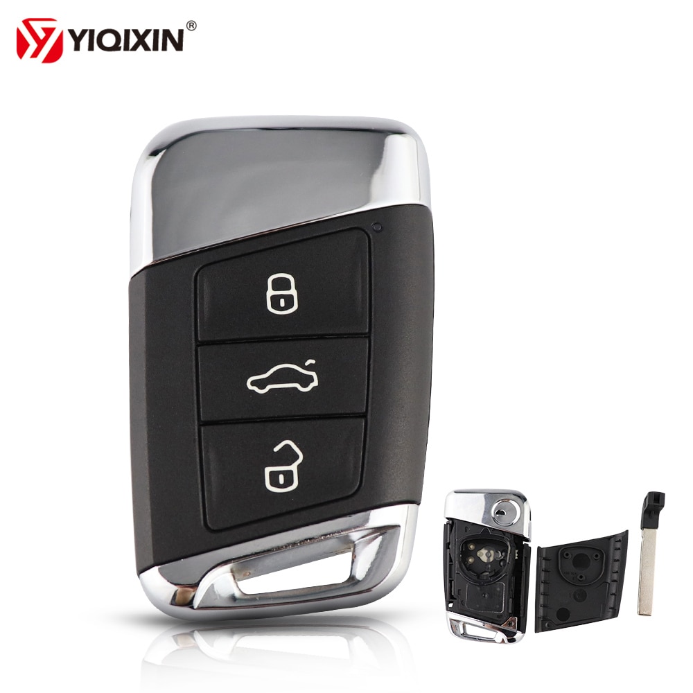 Yiqixin 3 Knop Slimme Afstandsbediening Auto Sleutel Shell Case Fob Voor Volkswagen Vw Magotan B8 Superb Skoda A7 Passat Variant