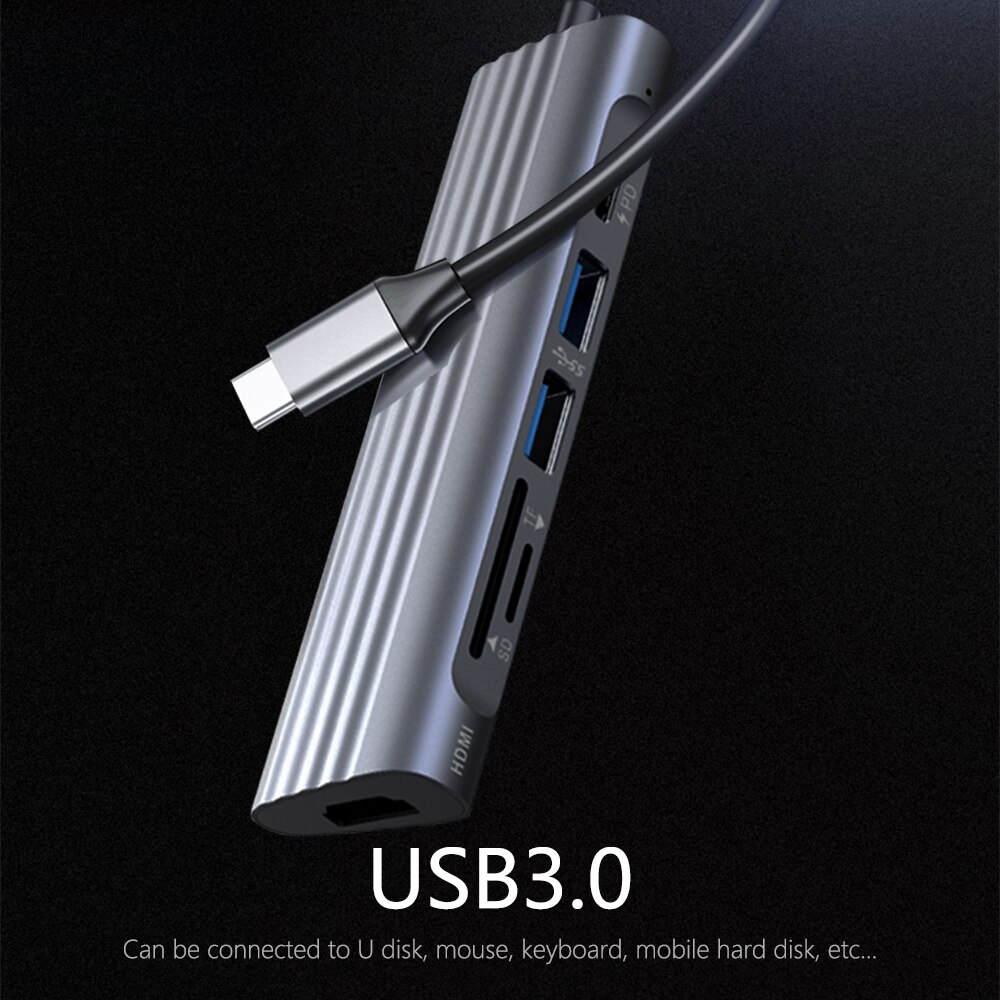 GOOJODOQ USB C HUB Type C to Multi USB 3.0 HUB HDMI Adapter Dock for MacBook Pro Huawei Mate 40 USB-C Splitter Port Type C HUB