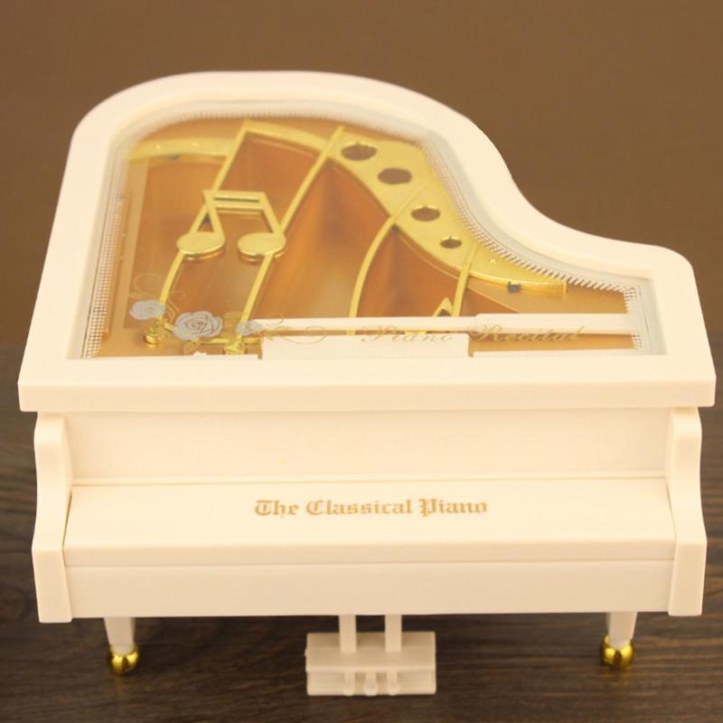 Caja de música modelo Mini Piano caja Musical antigua de Metal de boda decoración del hogar de Año cajas de música