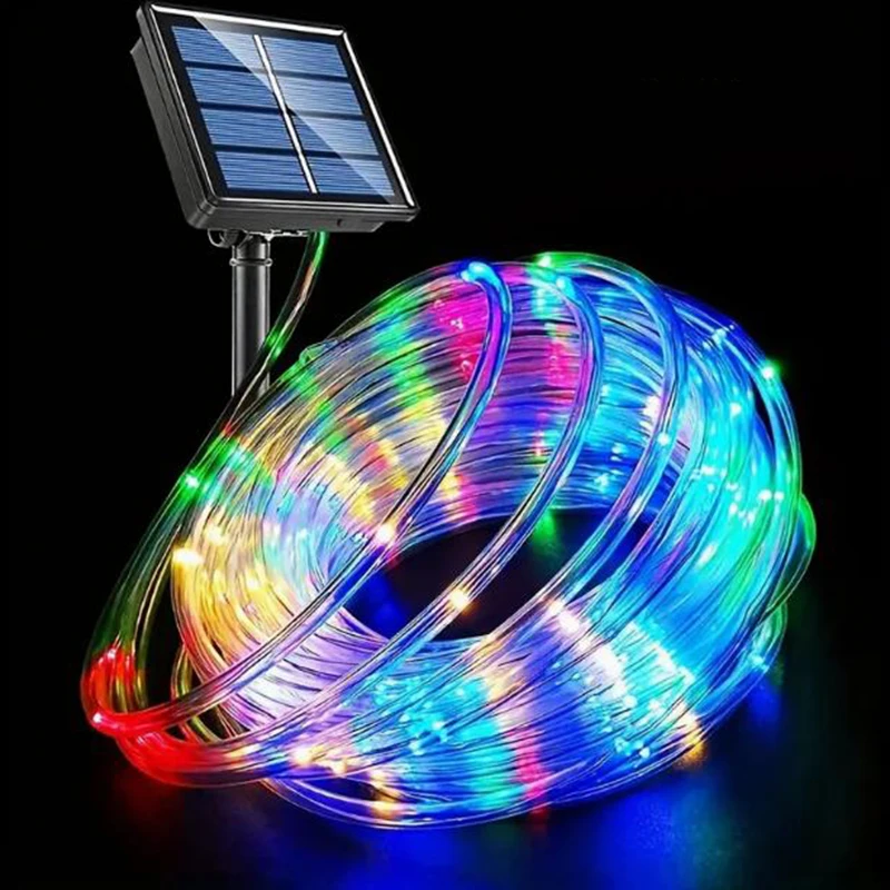 Tubo de luz solar de pvc, tubo macio ao ar livre, à prova d'água, fio de cobre, pátio, decoração de jardim, atmosfera, luz piscante: ROSE / 16-20 W