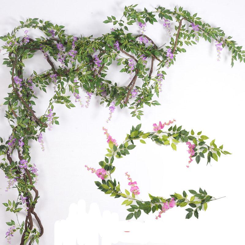 decalmile Potplanten Bloemen Raam Kleeft Muurstickers Dubbelzijdig Anti-botsing Hangende Wijnstokken Bloemen Raamstickers Glas Venster Deuren Raamstickers (Alleen voor vensterglas