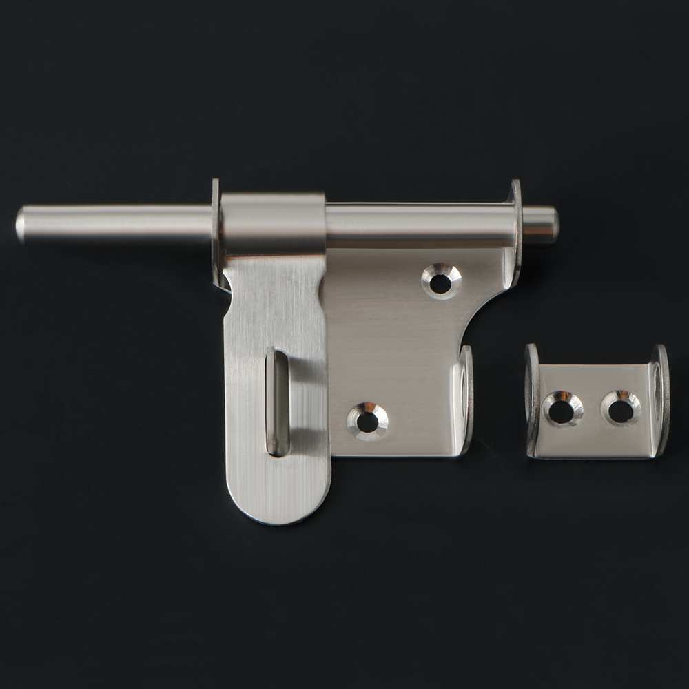 304 Stainless Steel Door Lock Barrel Bolt Latch Padlock Clasp Set Home Gate Safety Door Bolt Latch Lock Brushed Hardware