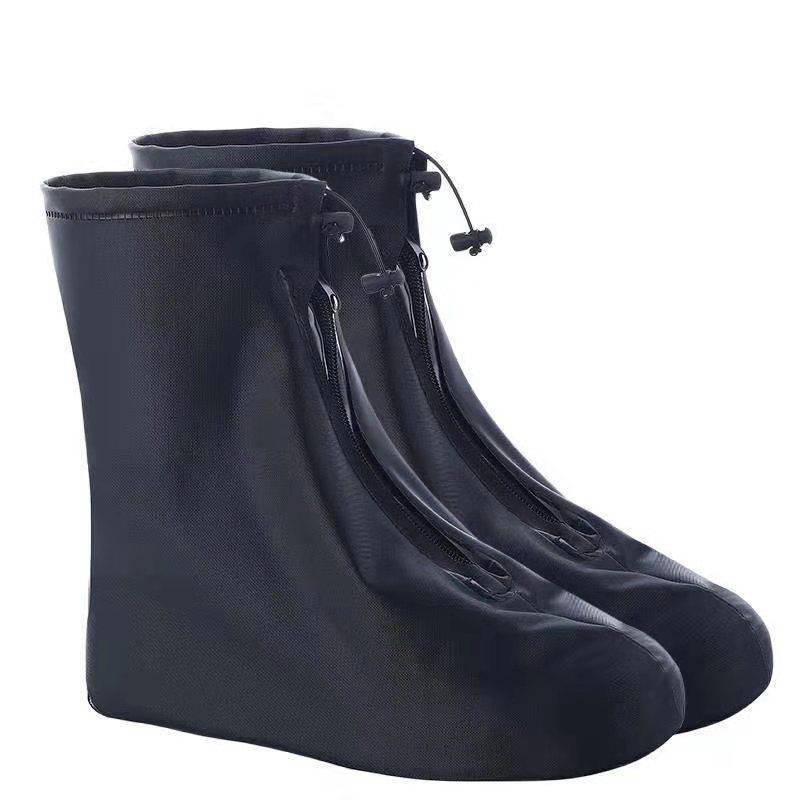 Boots Waterproof Shoe Cover Silicone Material Unisex Shoes Protectors Rain Boots Cover for Indoor Outdoor Rainy Thicker Non-slip: black