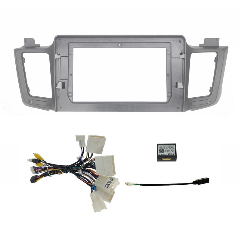 2 Din Android Head Unit Car Radio Frame Kit For TOYOTA RAV4 Auto Stereo Dash Plastic Panel Fascia Trim Bezel Faceplate: fascia cable canbus / 9 inch
