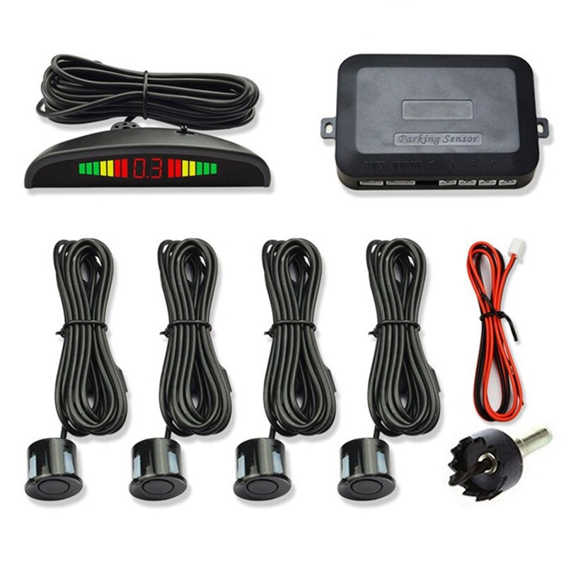 Smart Parktronic For Cars LED Display Detector System Backlight Reverse Parking Radars Monitor With 4 Sensors