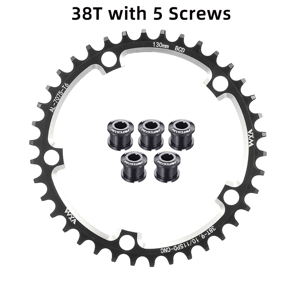 Piñón ancho estrecho para bicicleta de carretera 130BCD redondo 38T 40T 42T 44T 46T 48T 50T 52T 54 56T 58T 60 para palancas Shimano 5700 130: Chocolate