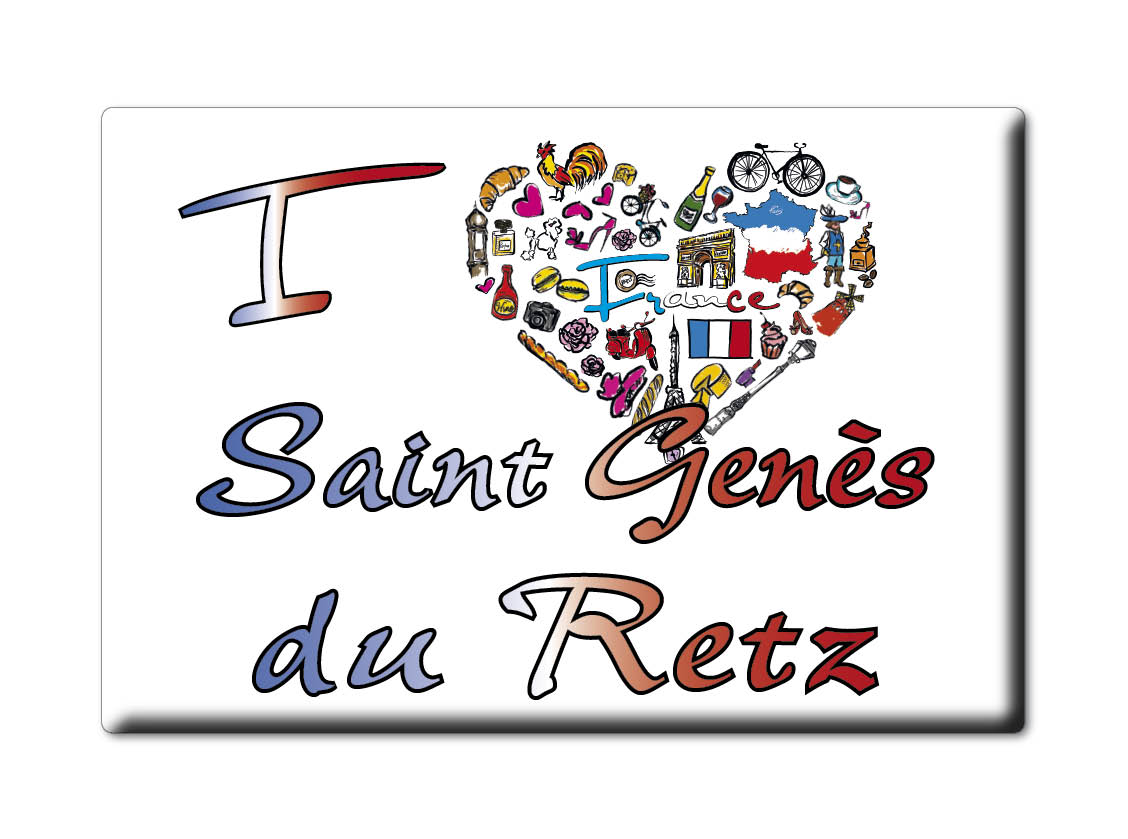 Aimant SAINT GENÈS DU RETZ lodestone RHÔNE ALPES (63) France aimant frigo SOUVENIR j'aime: SYMBOL