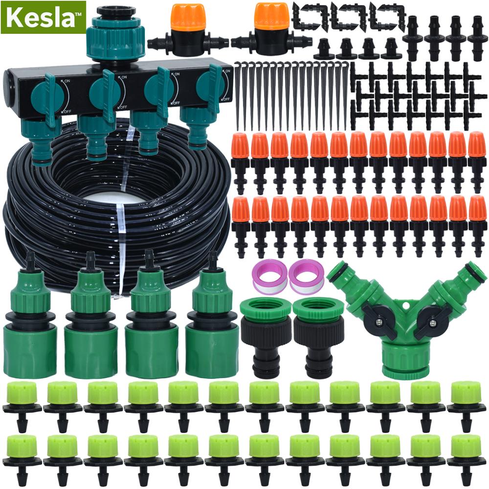 KESLA 5M-35M Micro Drip Irrigation Watering Kit Automatic Garden 4/7mm Irrigation System w/ Adjustable Dripper for Flower Lawn