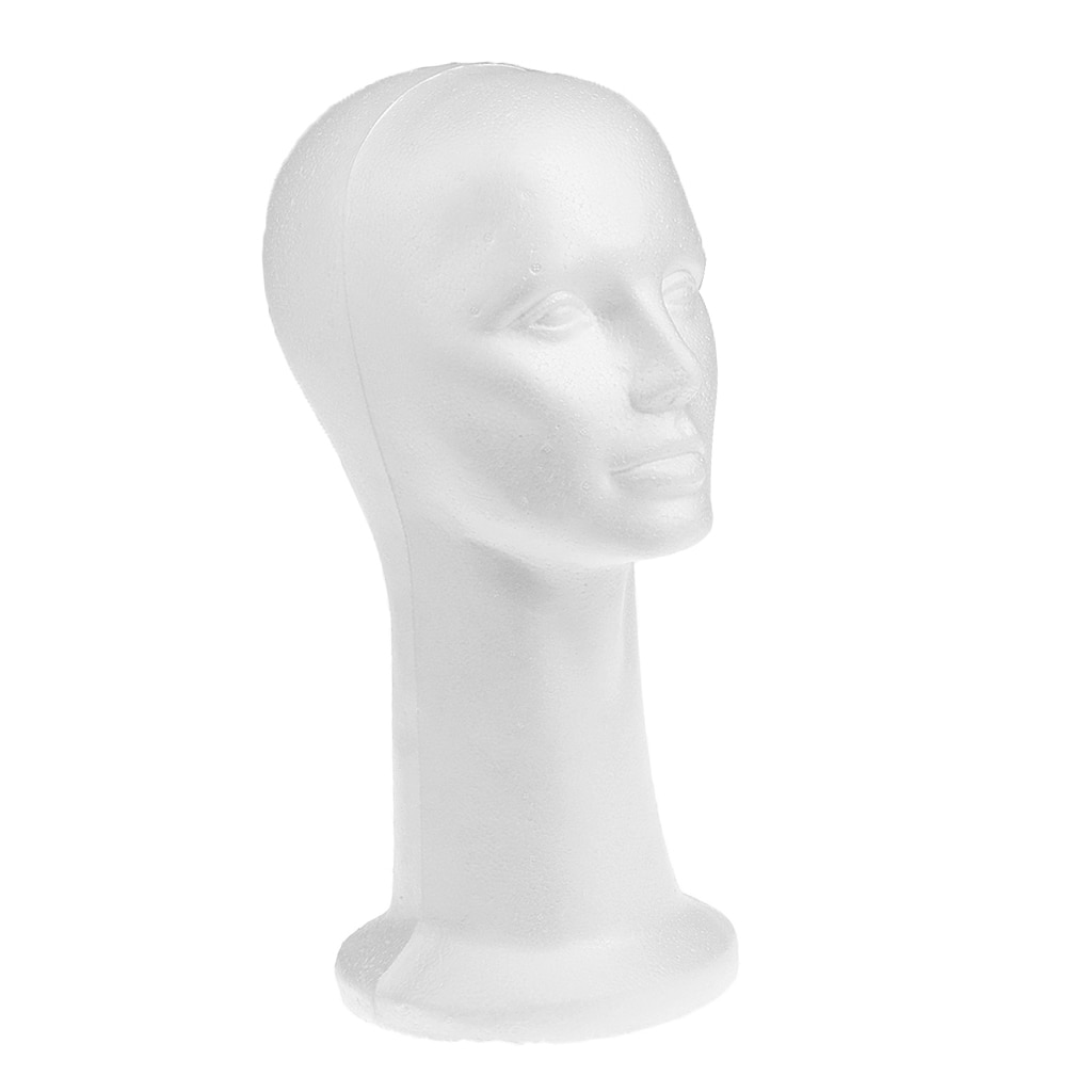 Vrouwelijke Foam Hoofd Model Glazen Haar Pruik Mannequin Hoed Piepschuim 360x200x16 0Mm/14.17x7.87x6.3inches
